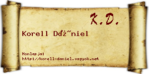 Korell Dániel névjegykártya